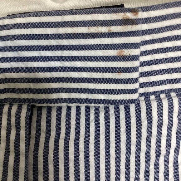 Lands' End Pants Midrise Slim Leg Ankle High Seersucker Women's Sz 6 Blue White - Picture 6 of 7